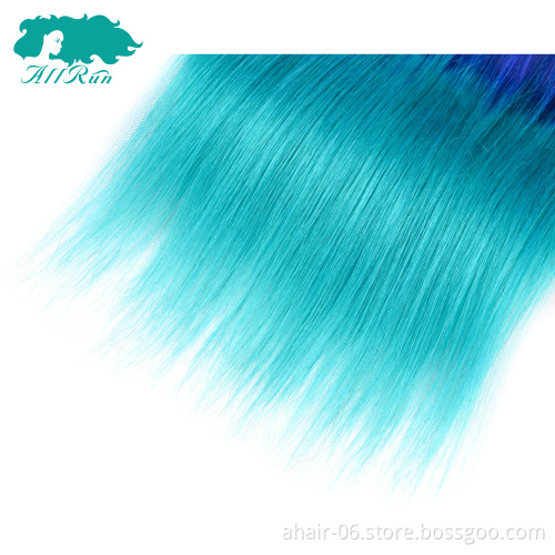 T1B Bule Green Hair, Color Bule Green Human Hair Bundles